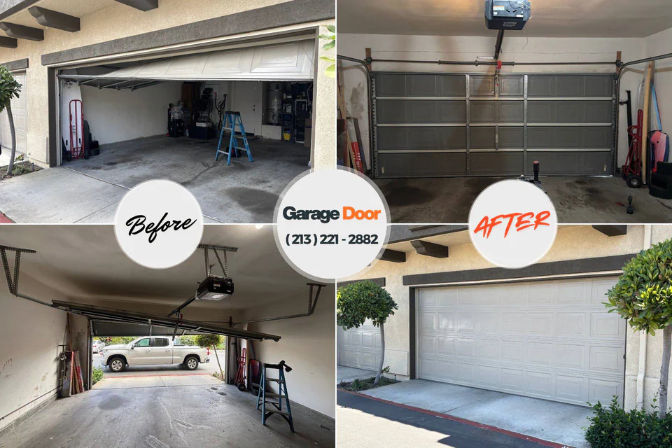 Before and after: garage door repair Cherokee, OK